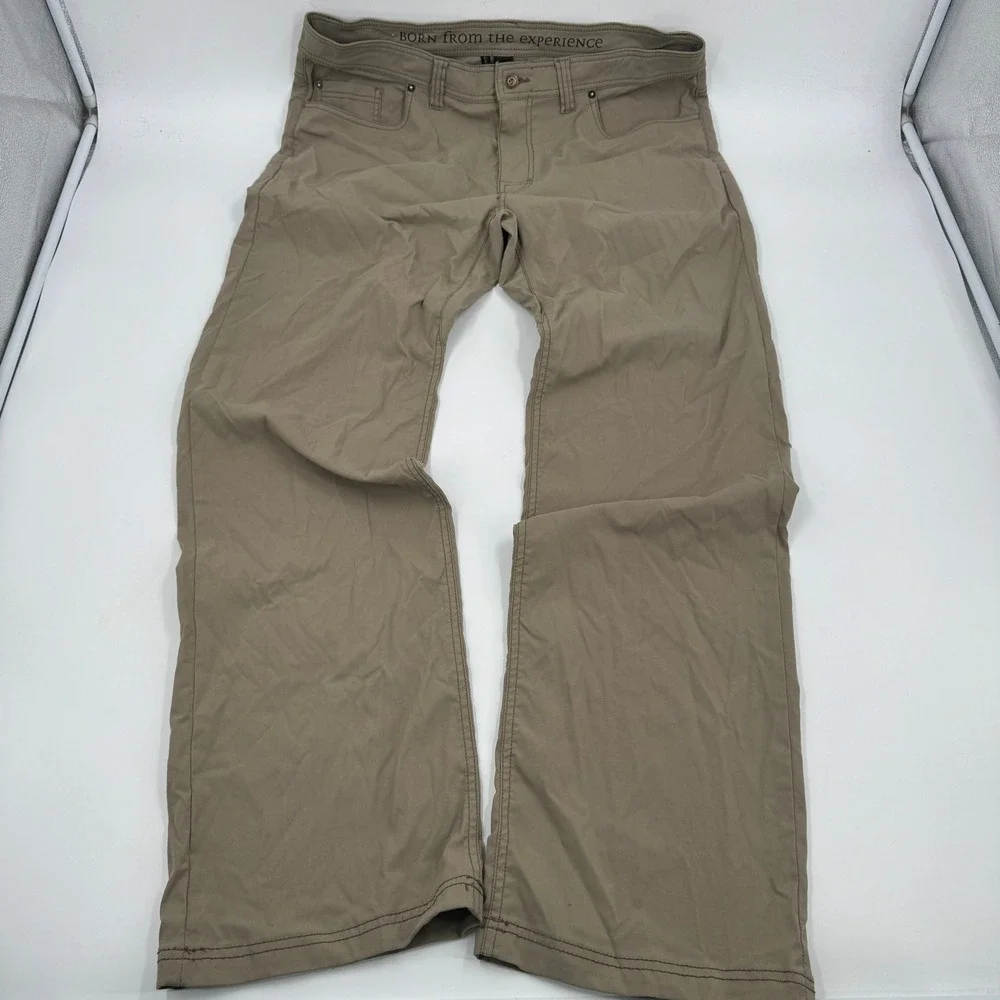 Prana Zion Slim Fit Pants Mens 38x34 Mud Khaki Stretch Hiking Outdoor Trousers
